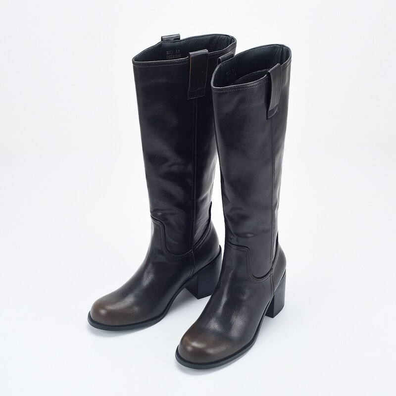 New Foreign Trade American Original Large Size Color-Washed Retro Artistic Slip-On Pedicure Thick Heel High Heel High Boots for Women New Foreign Trade American Original Large Size Color-Washed Retro Artistic Slip-On Pedicure Thick Heel High Heel High Boots for Women