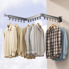 折叠免打孔晾衣架隐形伸缩壁挂阳台晒被子神器室内外收缩凉衣杆