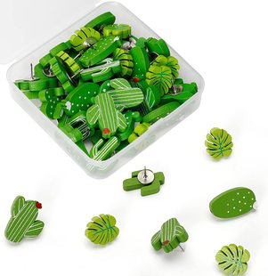 Amazon 30PCs cactus cartoon pushpin tack I-shaped nail thumb nail decorative flower cork board nail