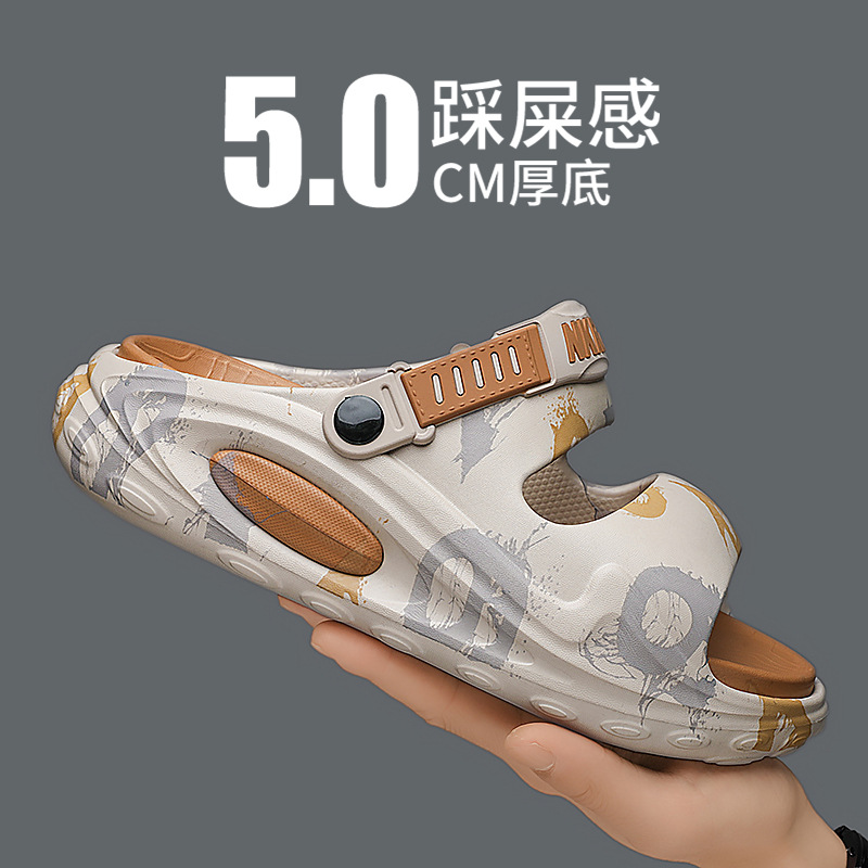 Sandalias de verano nuevo estilo para hombres, deportes, antideslizantes, desodorantes, pisando la mierda, talla grande 46, conduciendo zapatillas explosivas de doble uso para hombres