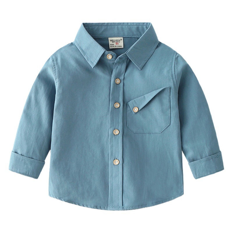 Boys' Candy-Colored Outer Shirts, Spring and Autum Fashionable Long-Sleeved Shirts, Soft Casual Long-Sleeved Thin Shirts for Children and Middle-Aged Children