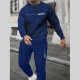 International Cross-Border New Sweatshirt and Sweatpants Two-Piece Set for Men and Women Casual Velvet Round Neck Suit Foreign Trade Wholesale Printing
