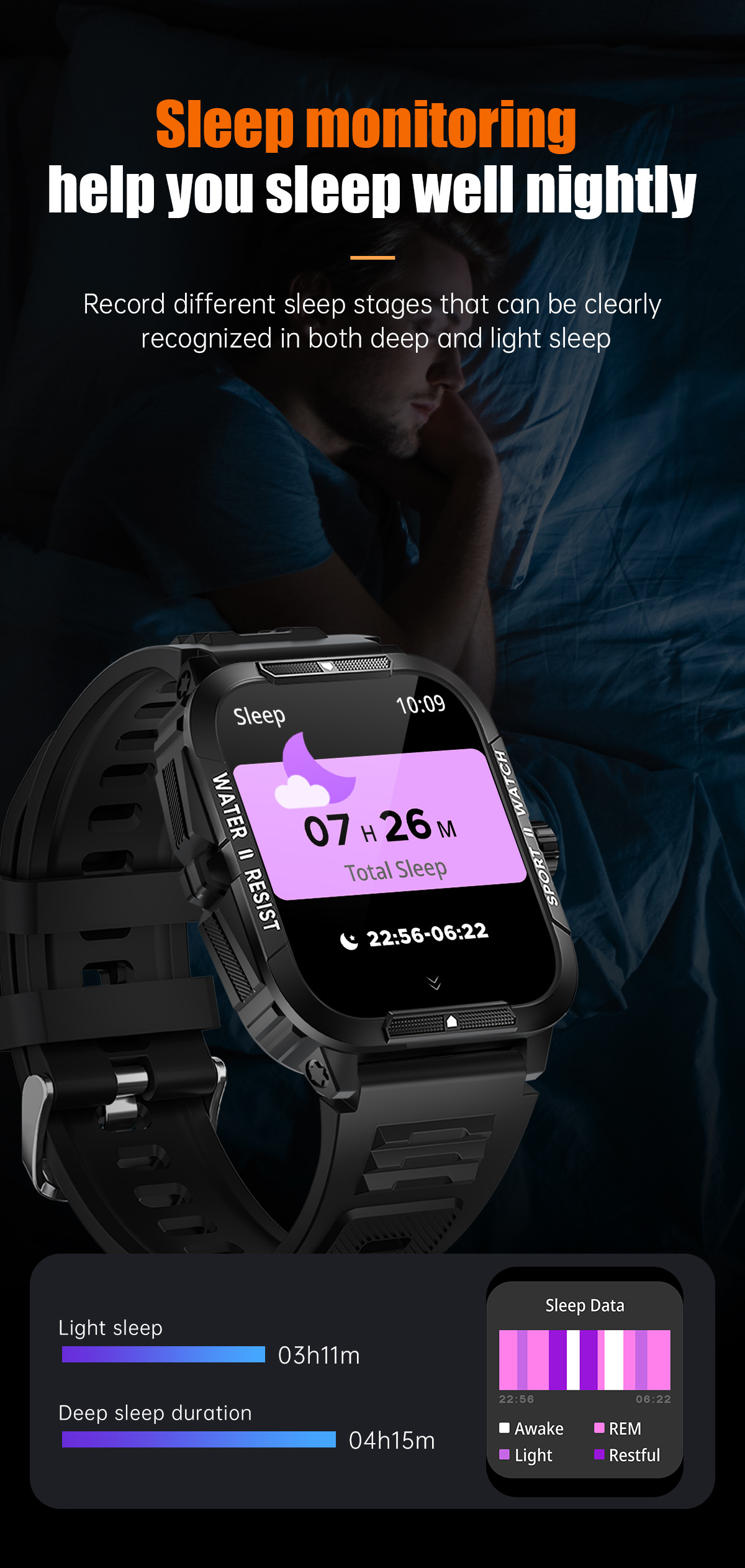 Sport Smartwatch Mit Herzfrequenzmesser Und Full Screen Display_voghion.com