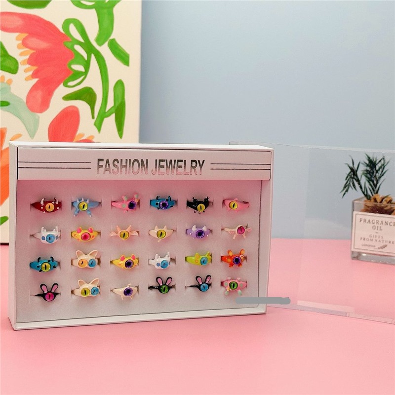 Monster, ring, box, 24 pieces, style