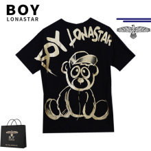 BOY LONASTAR潮牌男短袖范丞丞同款情侣款春夏烫金小熊宽松T恤女