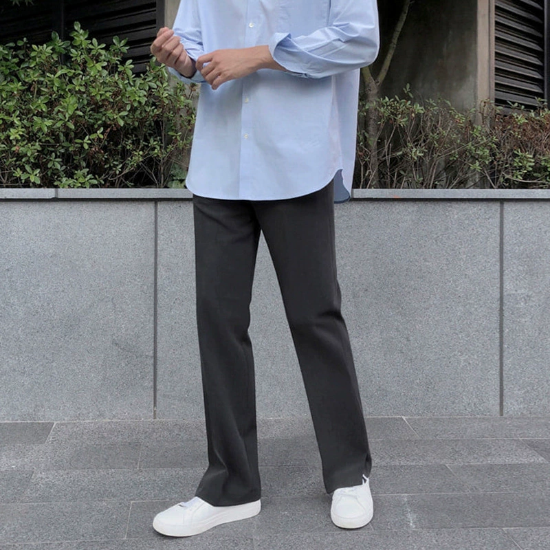 Брюки MYQ мужские прямые Свободные Подвески с подвеской на весну и осень брючные брюки с разрезом и широкими штанинами повседневные брюки длинные брюки