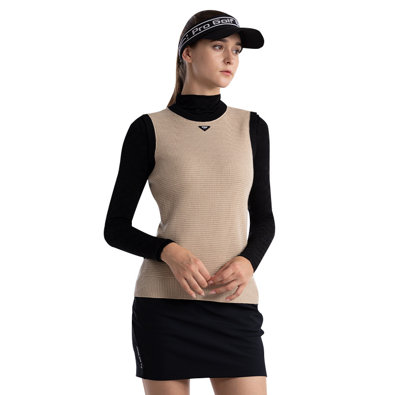 Áo vest len cổ tròn phối màu nữ PGM – giữ ấm mùa thu đông, dáng ôm nhẹ — YF657-Áo vest đen, YF657-Áo vest màu xám, YF657-Áo vest trắng, YF657-Áo vest kaki