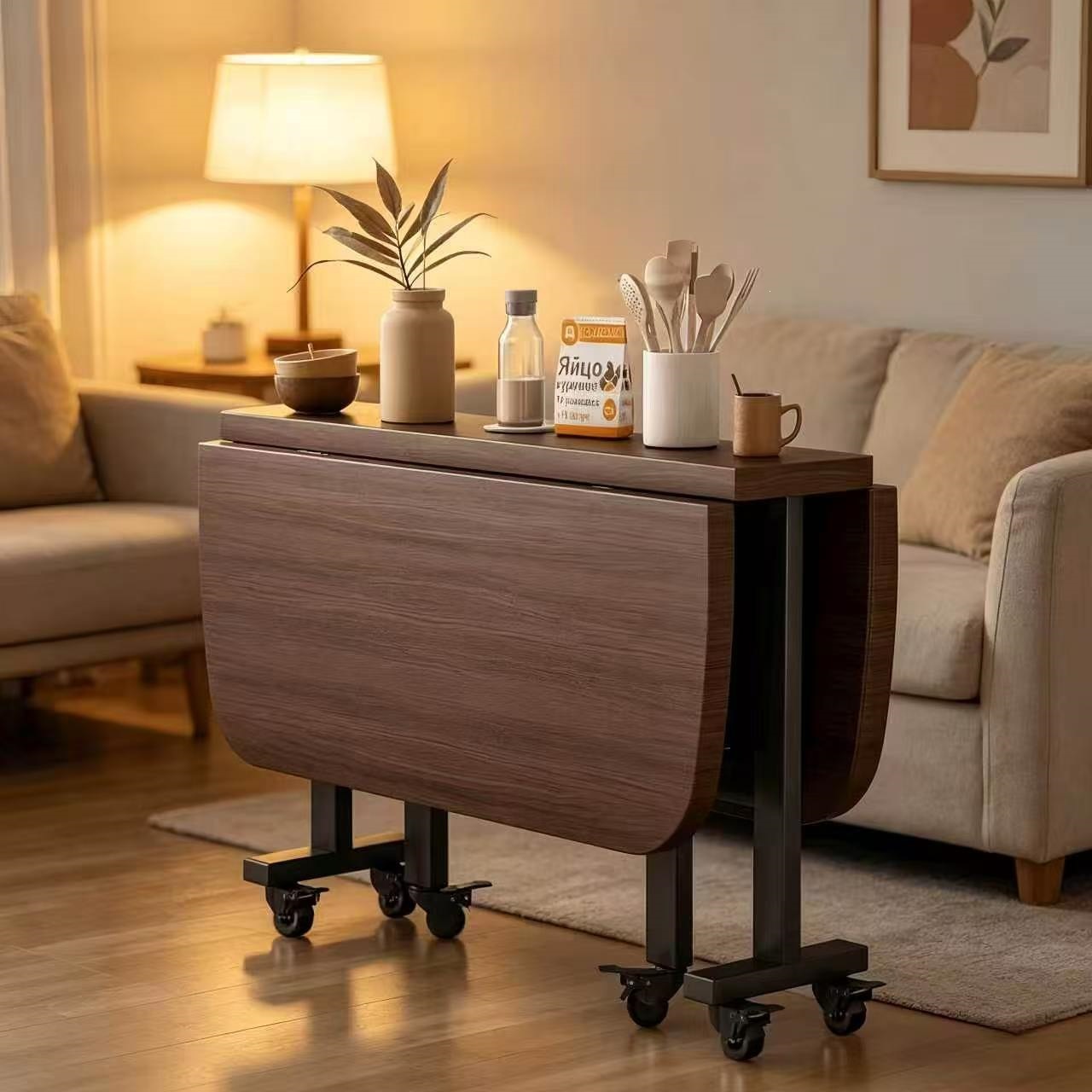 Folding dining table for home small apartment modern simple dining…