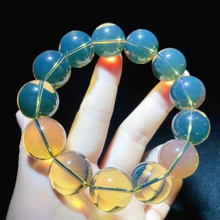 18mm Mexican Blue Amber 3A Water Purification Successful Men's Standard Bracelet Natural Quibao Jewelry Mexican Amber