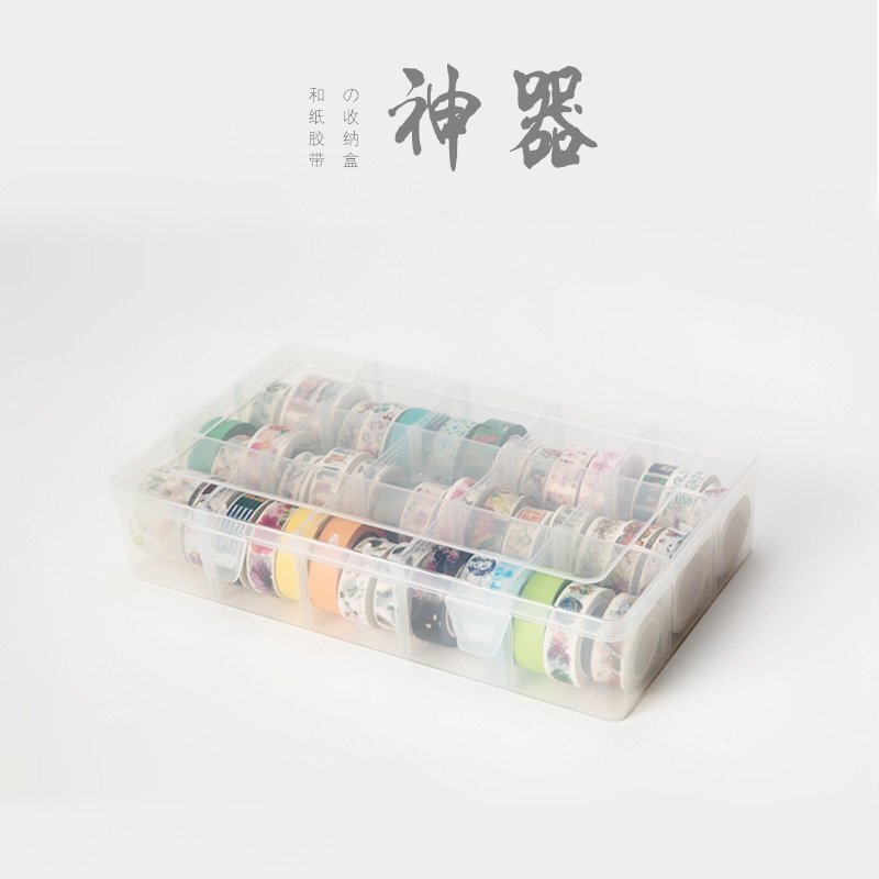 手帐和纸胶带收纳盒 胶带文具整理 多功能塑料盒配件盒批发|undefined