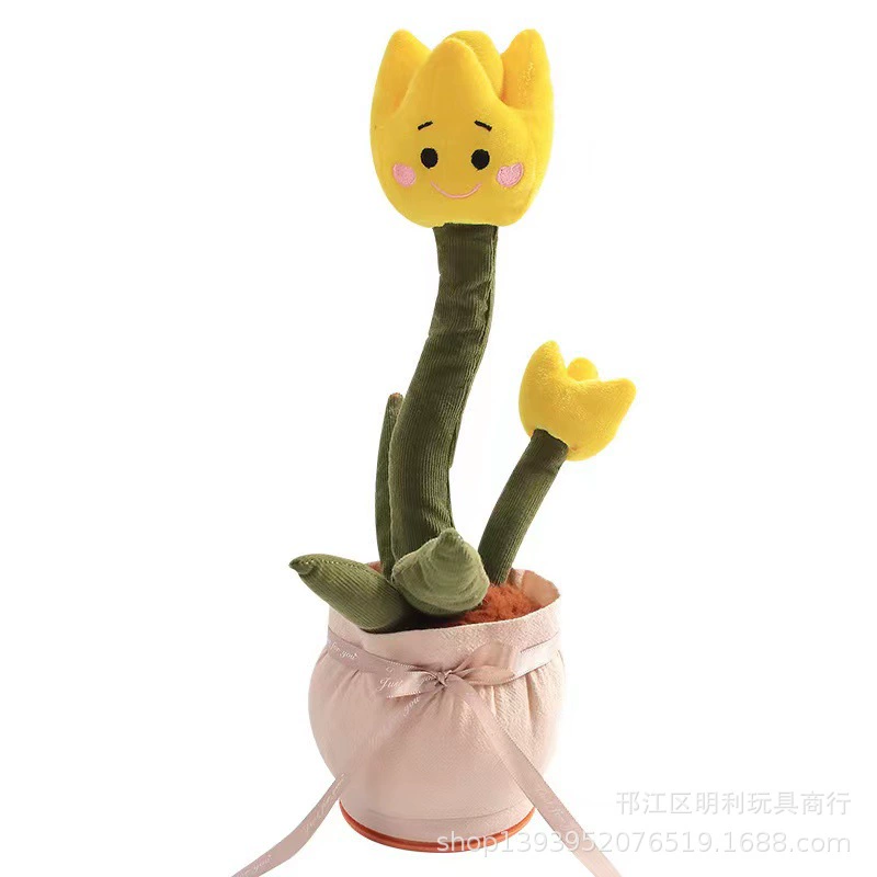 Dancing plush toy, for import, new collection, roses, cactus