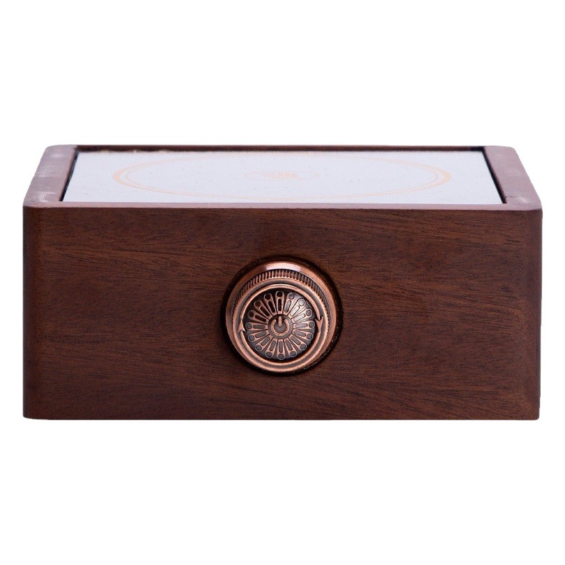 Estufa eléctrica de cerámica Nogal con tetera de vidrio, hervidor de té, cocina pequeña y elegante