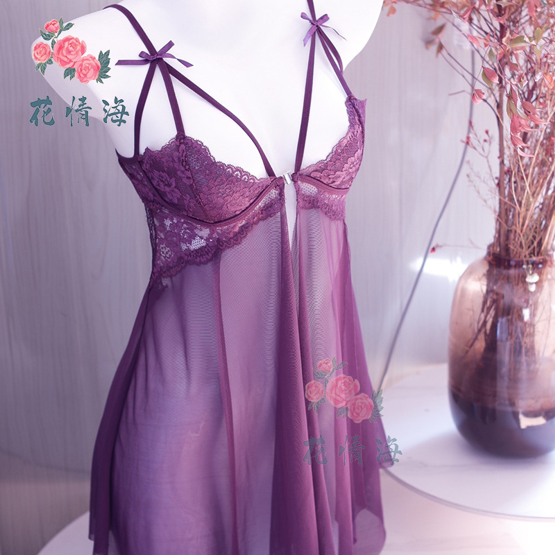 A740 보라색 시스루 잠옷