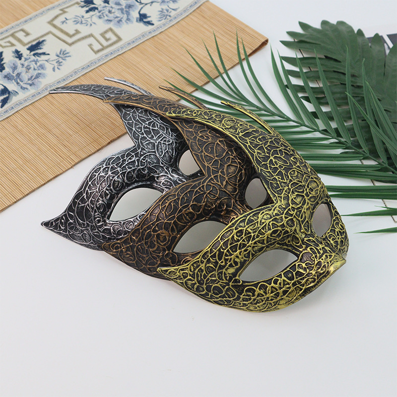 Amazon ventas calientes retro mitad cara máscara de jazz Halloween carnaval máscara decoración de fiesta