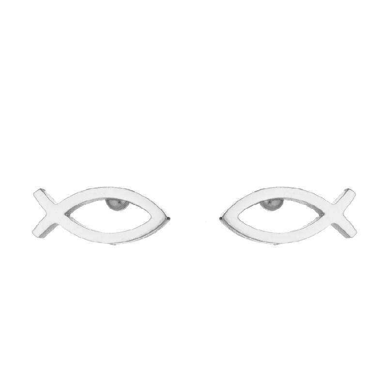 316 Stainless Steel Ear Needle Material 18K Gold, Real Gold Plated Plating Material PVD Coated 18K Gold Real Gold Plated Fish 304 Stainless Steel Simple Style Waterproof Non Tarnish Ear Studs