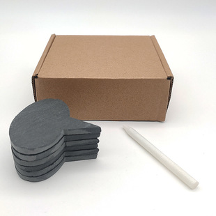 Cross-border exclusive for 6 pieces 6x6cm bluestone slate cheese label tag stone pen suit