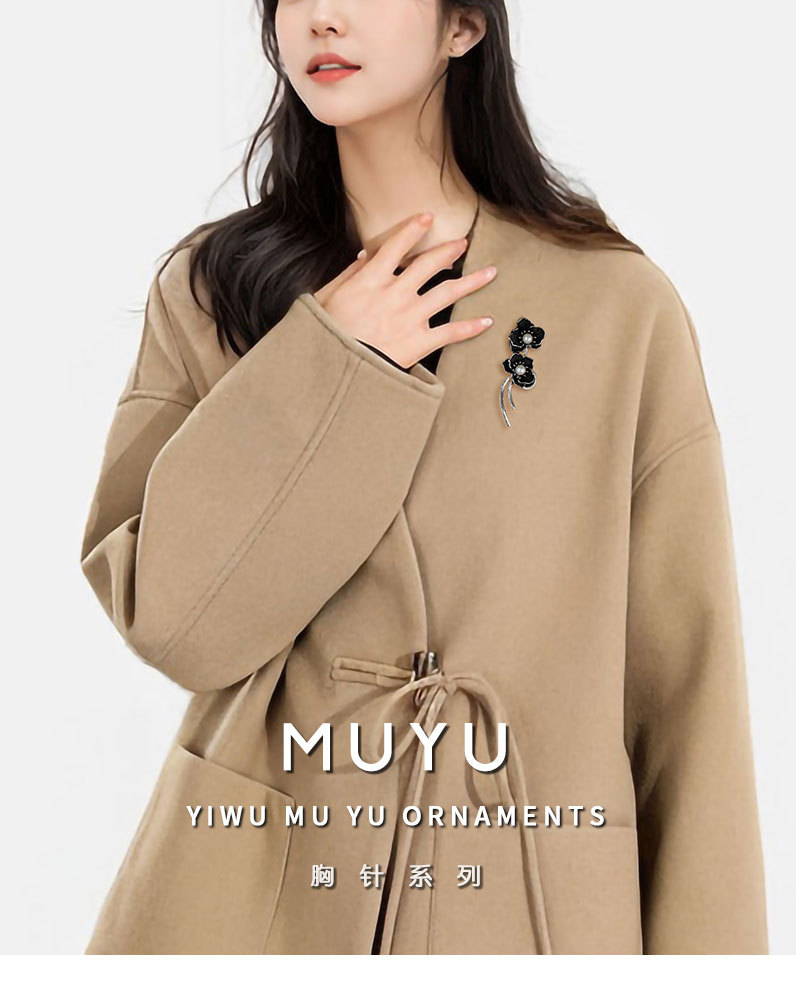 现货复古高级感花朵胸针女电镀真金环保高档别针新款轻