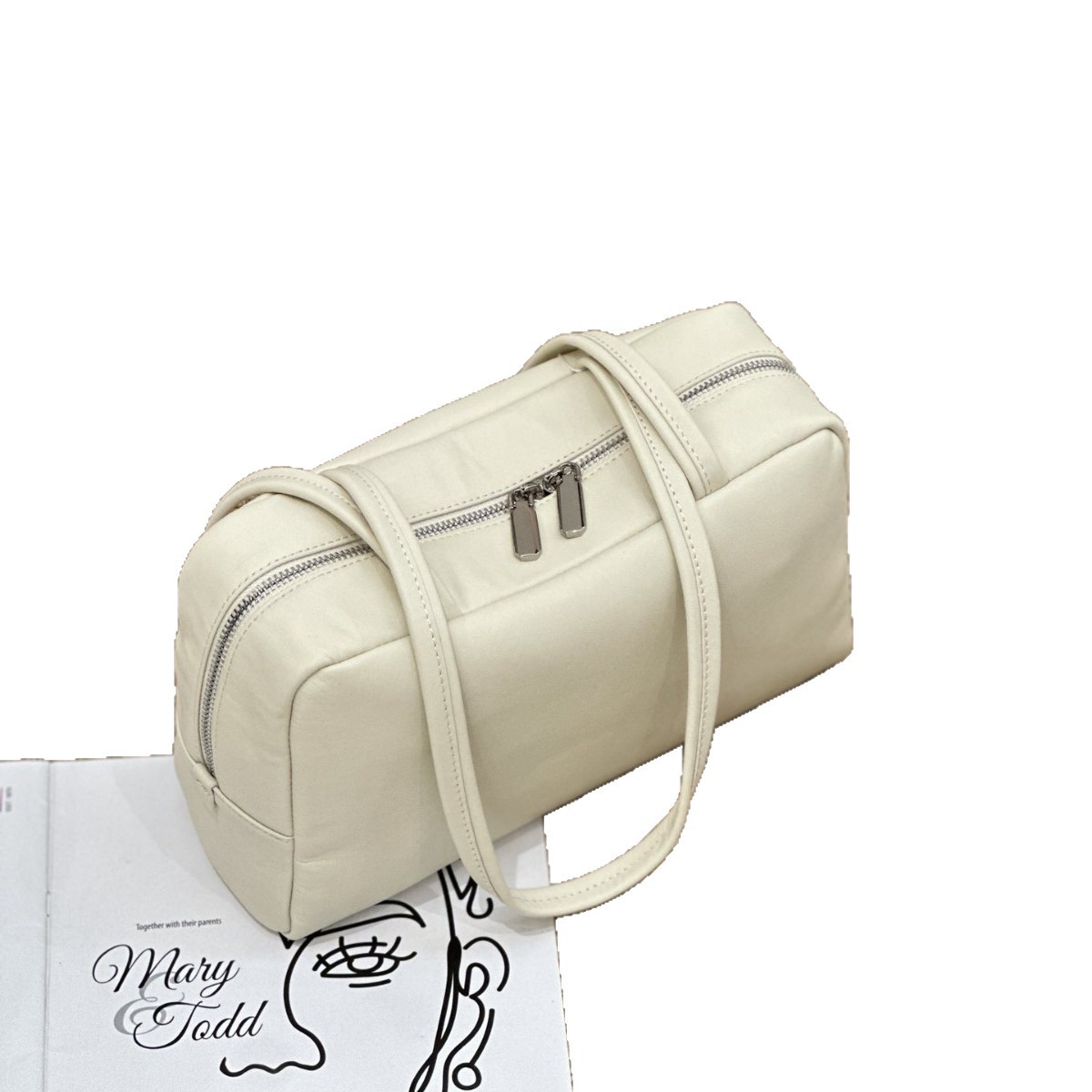 2025 New Arrival Genuine Leather Commuter Bowling Bag Fashion Korean Style Shoulder Bag Top Grain Nappa Cowhide Women's Handbag - Thumbnail 5