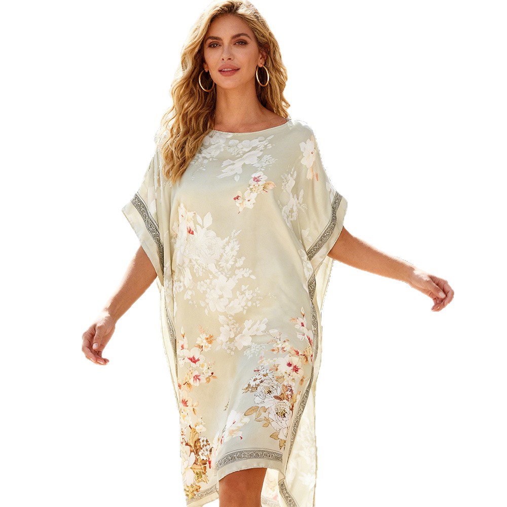 2026 explosión de ropa de moda europea y americana de playa bikini blusa elegante falda protectora solar chal flores vacaciones