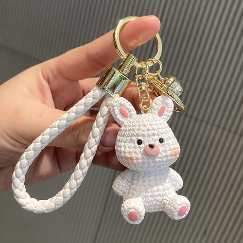 Internet celebrity cute pig key chain wool exquisite small animal trendy doll bag charm car key chain wholesale