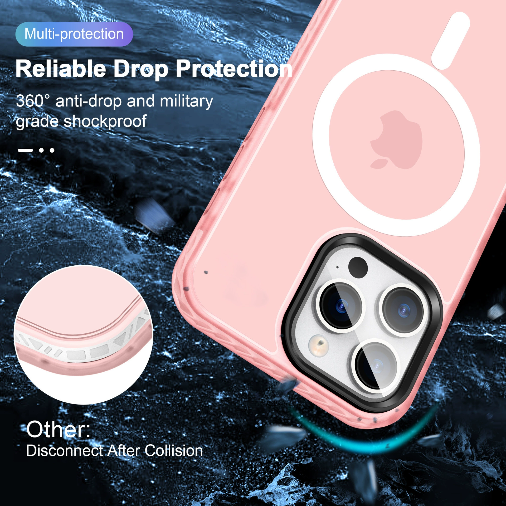 Apple, совместимый iPhone 15, двойной воздушный мешок, чехол для телефона, матовый защитный чехол, новая коллекция, 15промакс, iPhone
