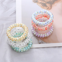 Sweet girl candy color gradient phone wire hair tie for women, invisible hair tie that does not hurt hair, hair accessory