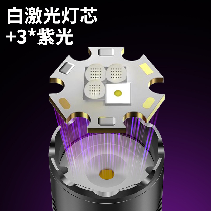Lámpara Escorpión Luz violeta de luz fuerte súper brillante Luz violeta especial Luz violeta de larga duración Linterna de alta potencia