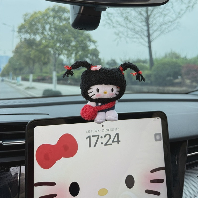 kitty车内装饰品摆件汽车中控台屏幕车载玩偶2025新款新车礼物女|undefined