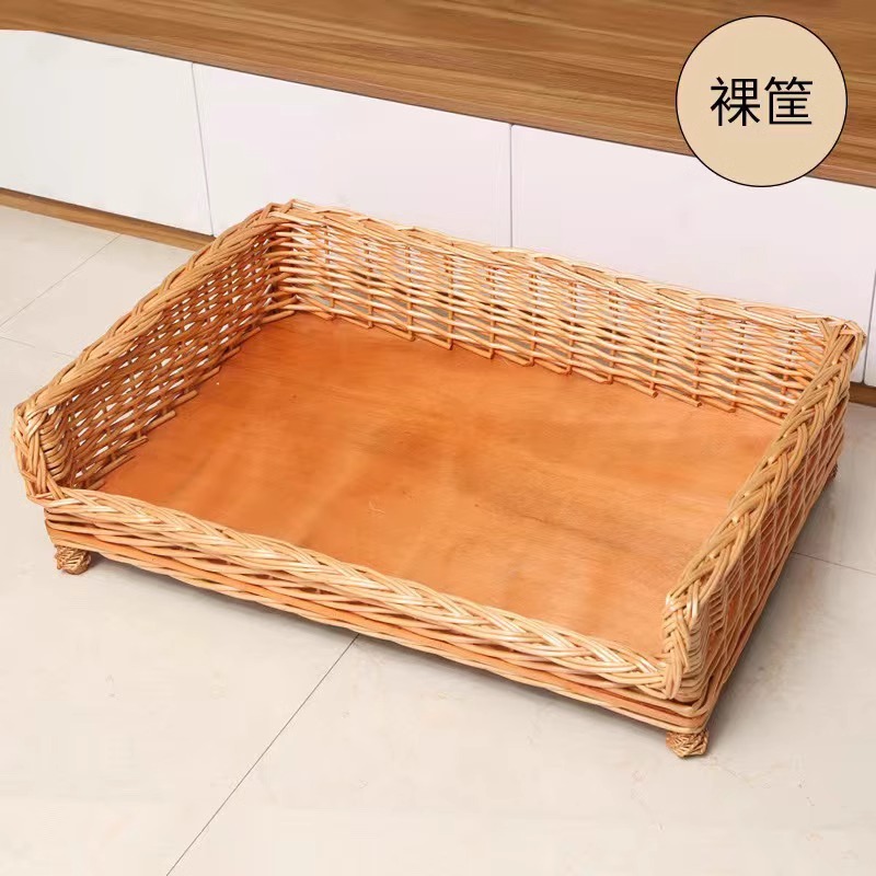 Perro tejido de ratán Perro mimbre mimbre Perro mediano y grande Nido para mascotas extraíble y lavable disponible en todas las estaciones Teddy Satsuma Cama para perros Golden Retriever Nido para gatos