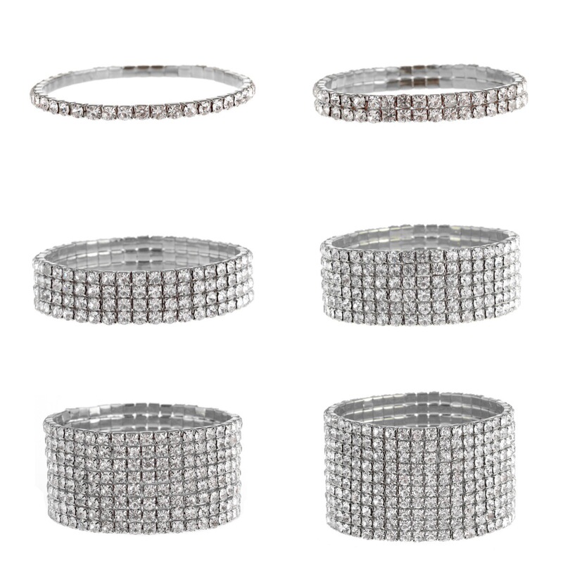 Classic Bracelet, Versatile Diamond-Encrusted Elastic Bracelet, Simple Bracelet with Multiple Rows to Choose From, Cross-Border Best-Selling B001 Classic Bracelet, Versatile Diamond-Encrusted Elastic Bracelet, Simple Bracelet with Multiple Rows to Choose From, Cross-Border Best-Selling B001