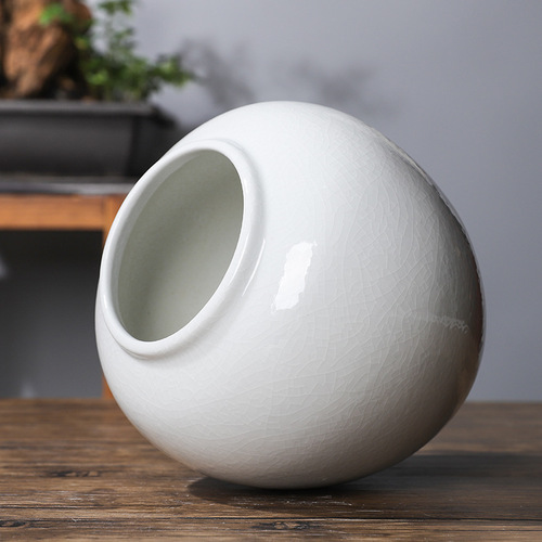 Jingdezhen ceramic vase with high-end appearance, white vase, home furnishings and decorations, three-piece set, modern and simple