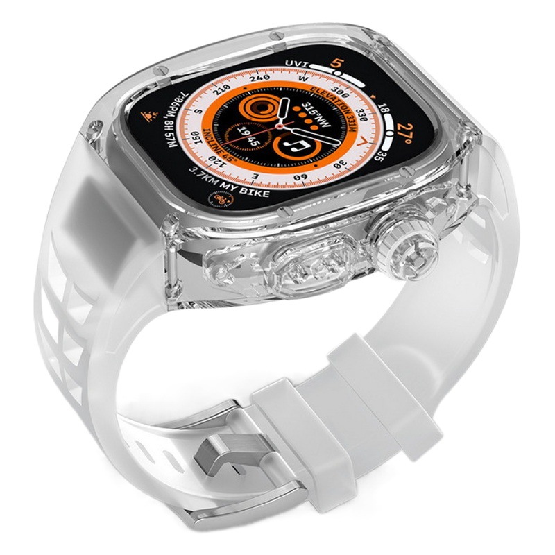 Aplicable iwatch Correa Ultra2 generación 49mm Apple reloj Correa caso transparente cubierta de modificación Silicona