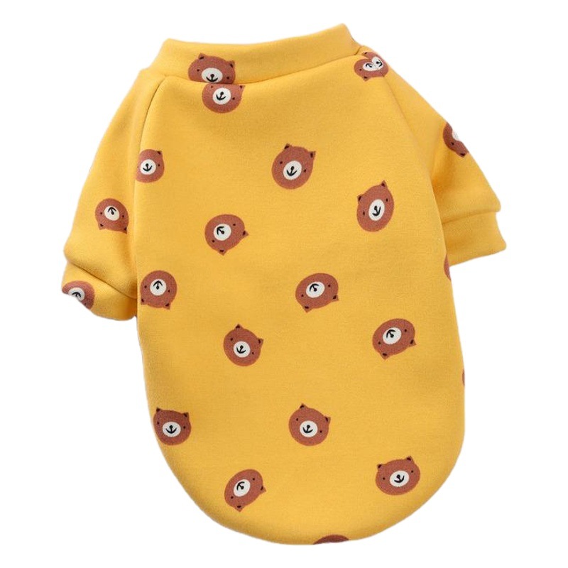 New Cartoon Printed Pet Clothes Fleece-lined Two-legged Sweater Autumn and Winter Pullover Pet Dog Clothes Cat Clothes