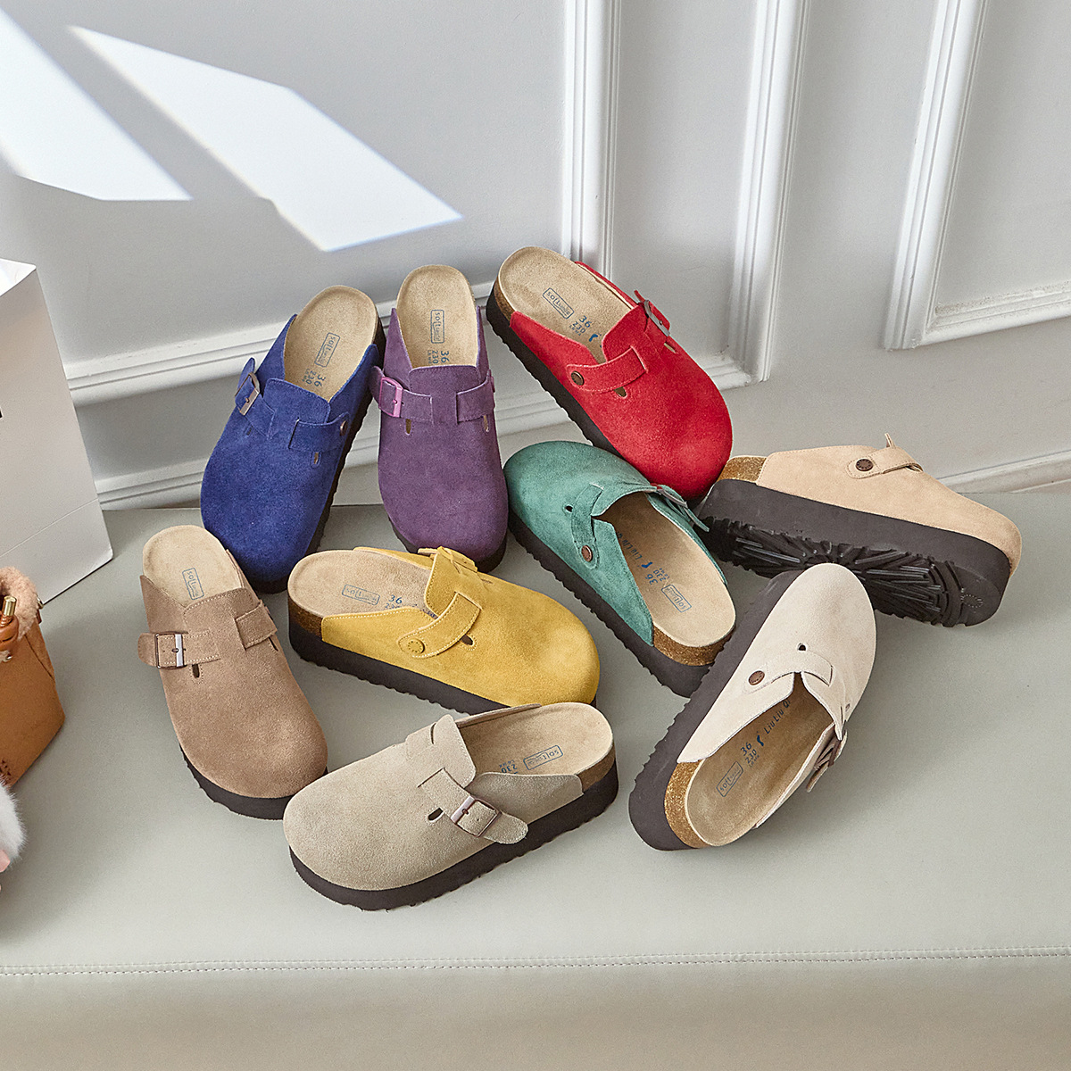 Explosions Platform Bucken Slippers Women's Spring and Summer 2025 New Inner Heightened Baotou Slippers Outer Wear Bocken Shoes Half Slippers