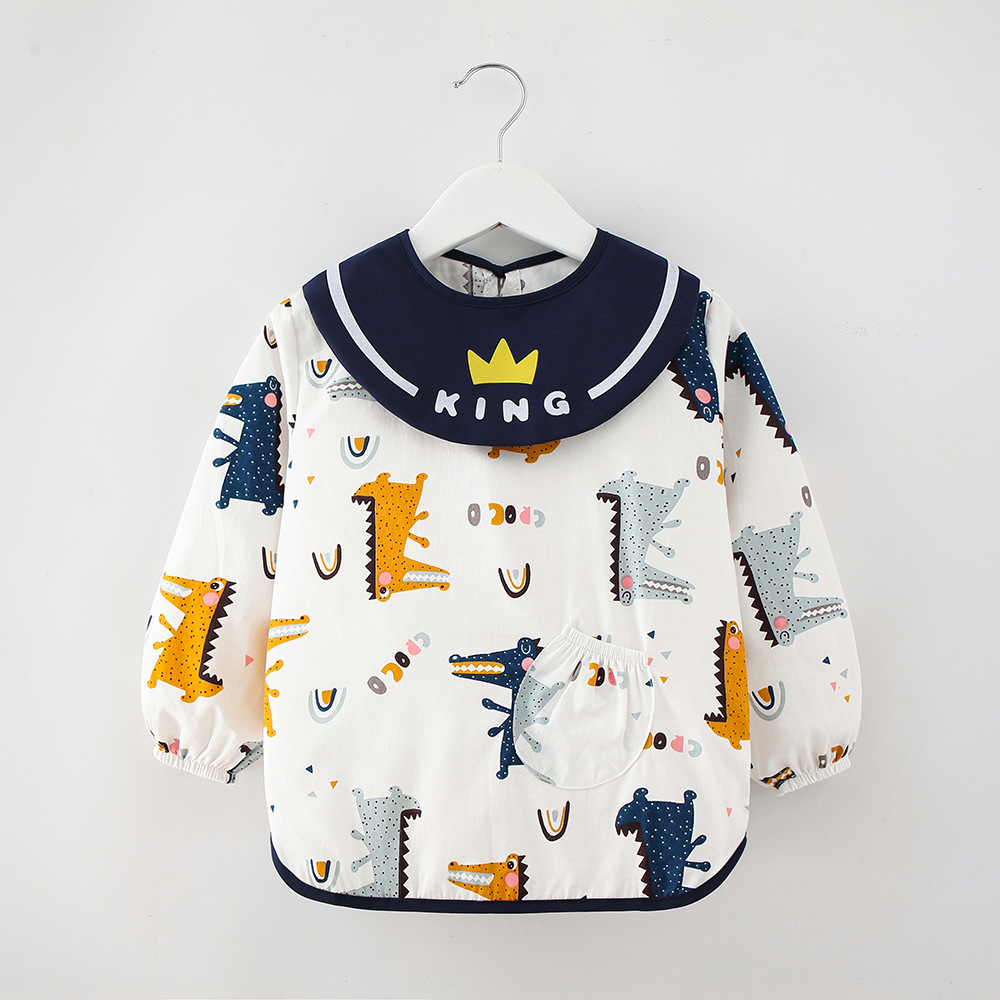 Abrigo de algodón puro para niños impermeable otoño e invierno Bebé de manga larga bebé anti-vestirse comer ropa protectora delantal blusa Nuevo