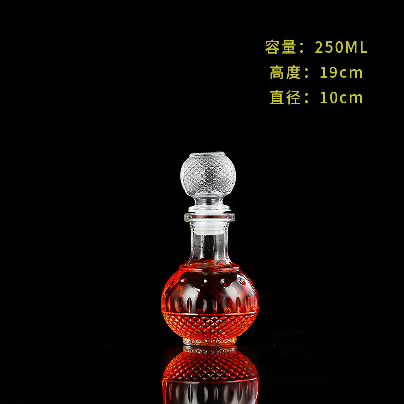 Botella de vino tinto, vidrio de diamante, botella de whisky en forma de tierra, botella vacía, divisor de vino, botella de vino cuadrada, decantador