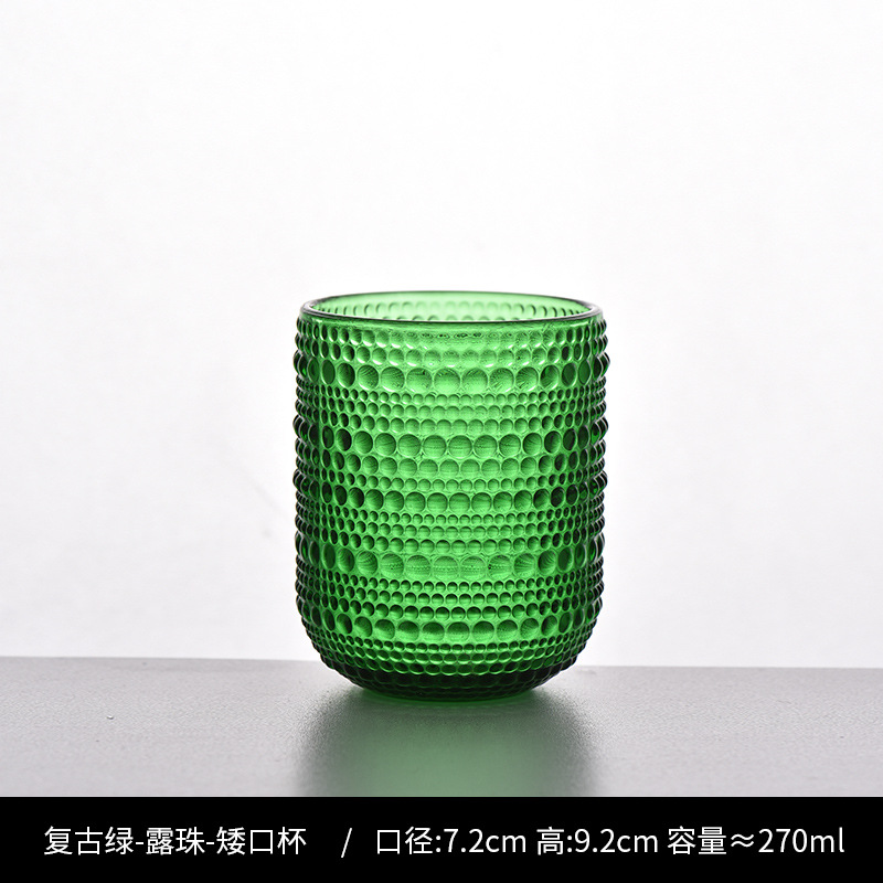 Copa de rayas verticales de vidrio retro europeo, copa de vino tinto, copa de postre alto de helado, copa de vino de frutas de uva de champán casero