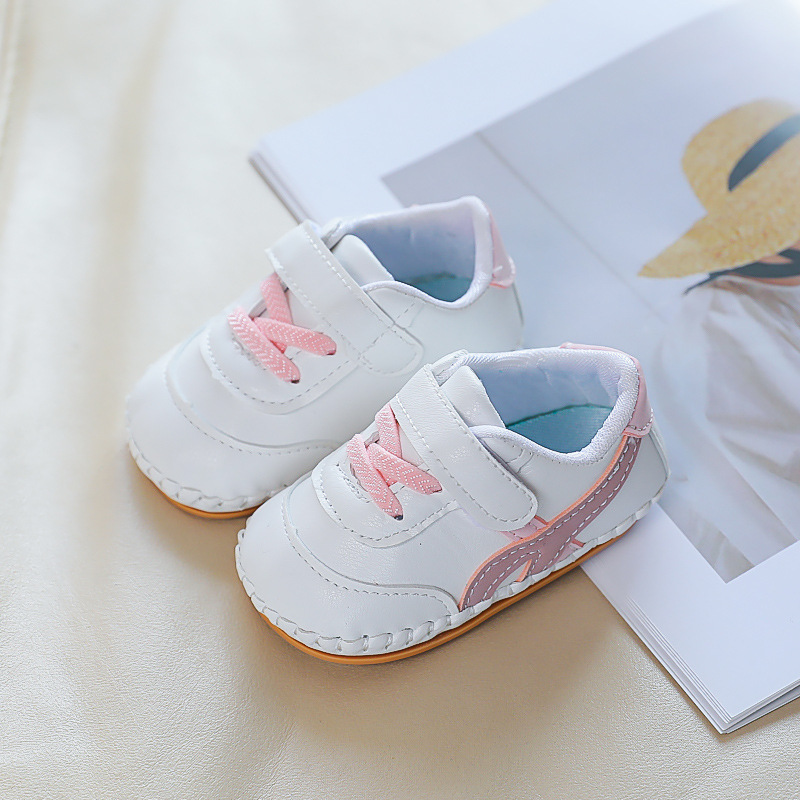 Primavera y otoño hombres y mujeres bebé suela de goma suave 0-1 años zapatos casuales bebé hombre antes del paso zapatos rayas antideslizantes transpirables suela suave