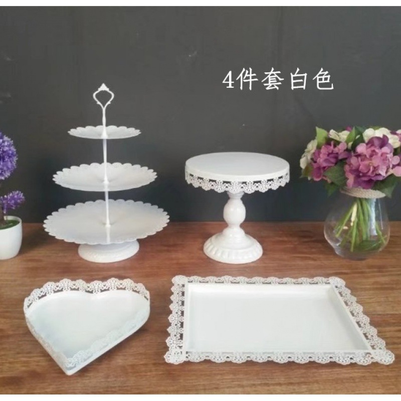 Tabla de postres de boda portapaste combinación set set de hierro forjado europeo 13 piezas set de decoración de bandeja West Point image 7