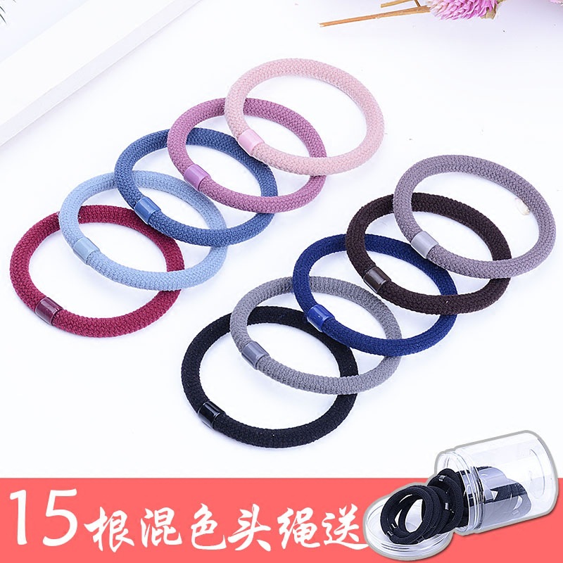 Lazo del pelo banda de pelo cuerda de pelo negro básico cuerda de pelo de alta elasticidad durable no lastimar lazo de pelo apretado alta cola de caballo