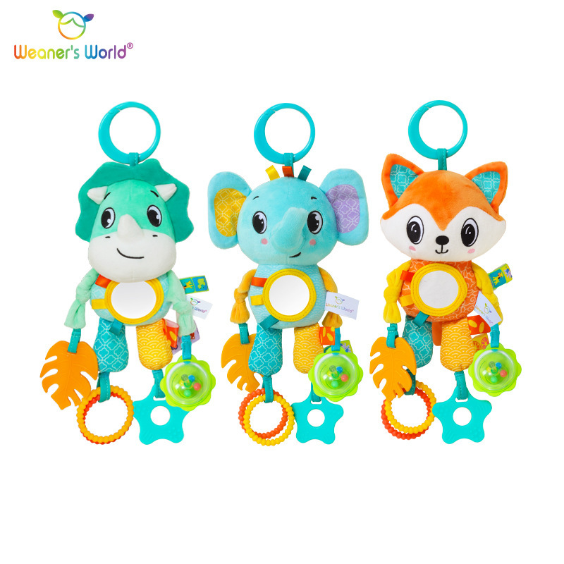 Weaners world nuevo colgante de coche juguete animal de peluche colgante de coche cama campana de viento con colgante de mordedor juguete