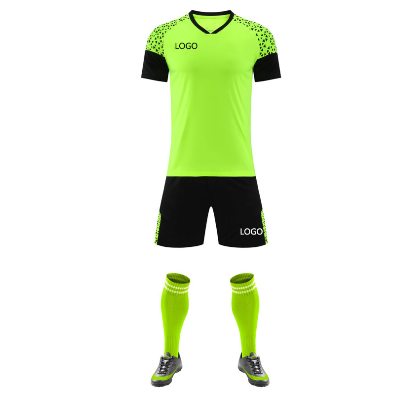 Frühlings- und Sommer-Kurzarm-Set für Kinder und Erwachsene, Fußball-Grundtrainingsanzug für Vereine, Mannschaftsuniform_voghion.com