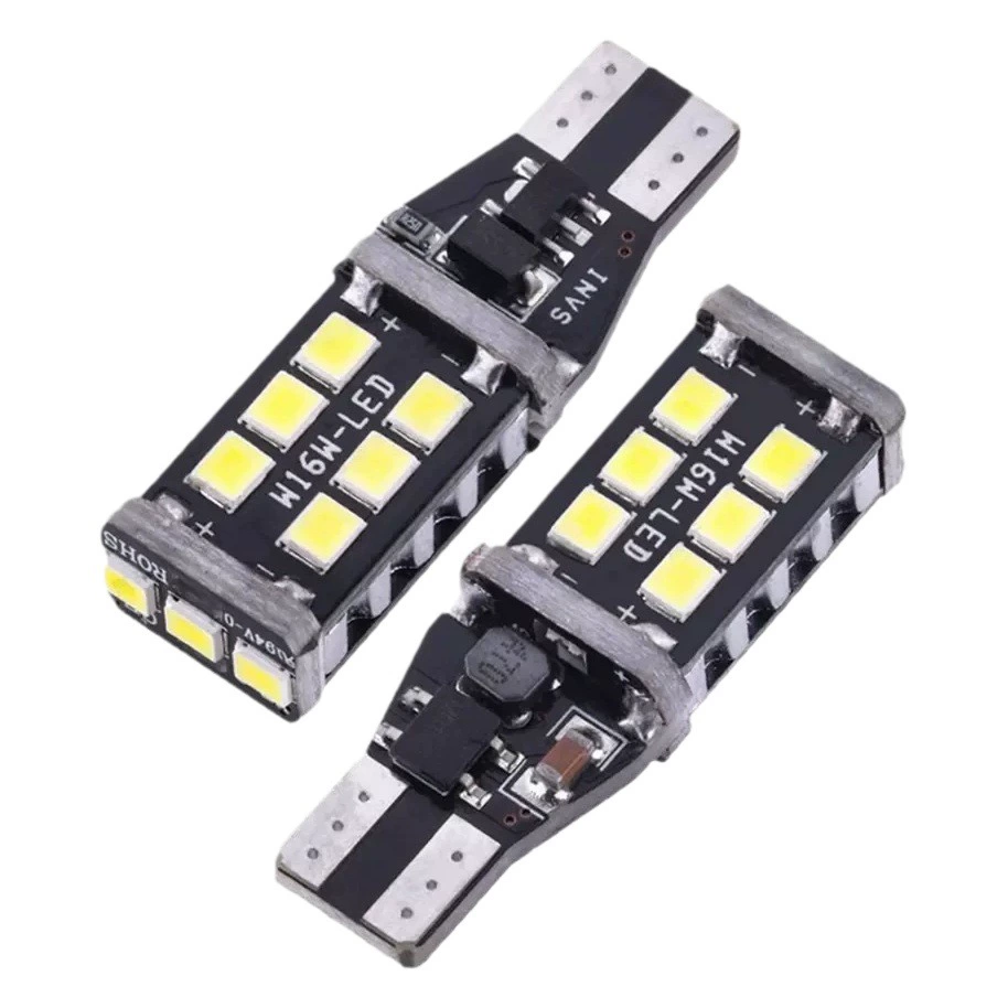 Декодирование автомобильной светодиодной лампы Canbus W16W T15 2835 15SMD светодиодный стоп-сигнал заднего хода