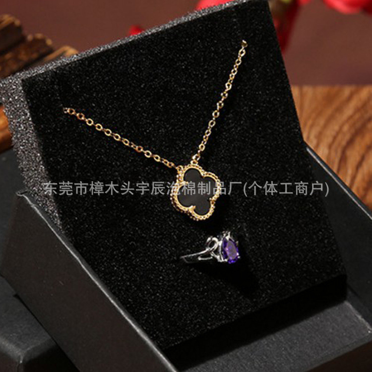Fabricante de esponja de flocado, anillo, pendientes, collar, embalaje, caja de joyería, almohadilla de almacenamiento de esponja.