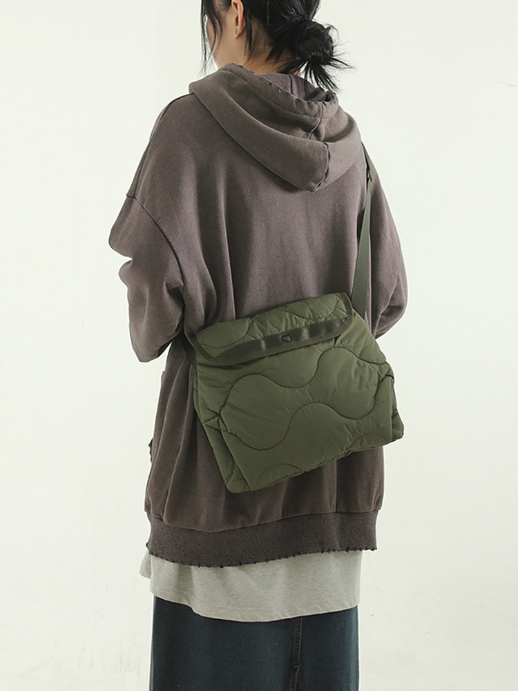 localmansion Nylon Small Wave Quilting Diamond-patterned Shoulder Crossbody Bag_voghion.com