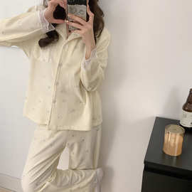 2025冬季新款kt猫烫银海岛绒女睡衣家居服