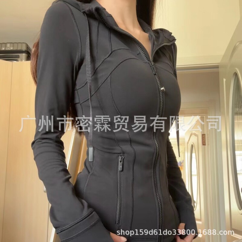 Lulu Original Label Same Style Define Hooded Jacket Slim Yoga Jacket Top Breathable Sports Fitness Clothing for Women