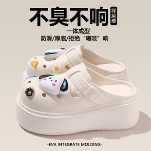 Croc Shoes for Women 2025 New Summer Outer Wear Beach Thick-Soled Eva Sandals Non-Slip Non-Stinky Feet Couple Slippers for Women