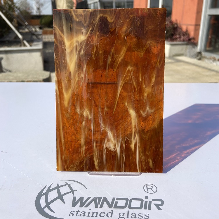 【厂家直销】半透明咖色拉丝玻璃    教堂玻璃【2318】