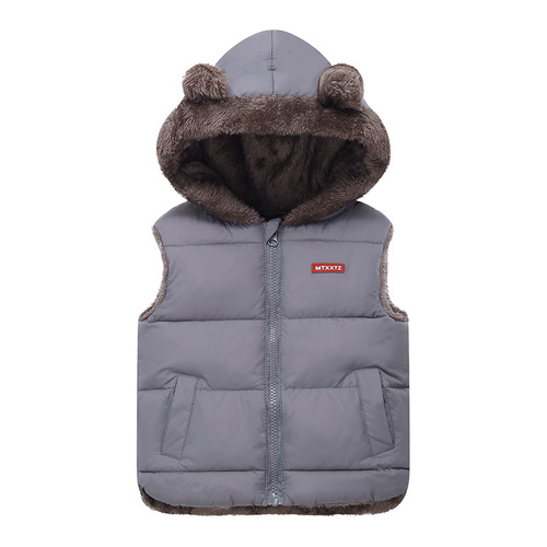 Cross-border new lambswool children's down cotton vest—off-season thickened cotton vest for boys, fleece-lined autumn/winter wear for girls.